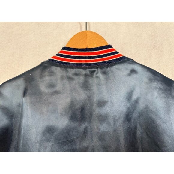 Vintage Chicago Bears Satin Bomber Jacket Varsity Snap Front Swingster Adult XL - Picture 6 of 12